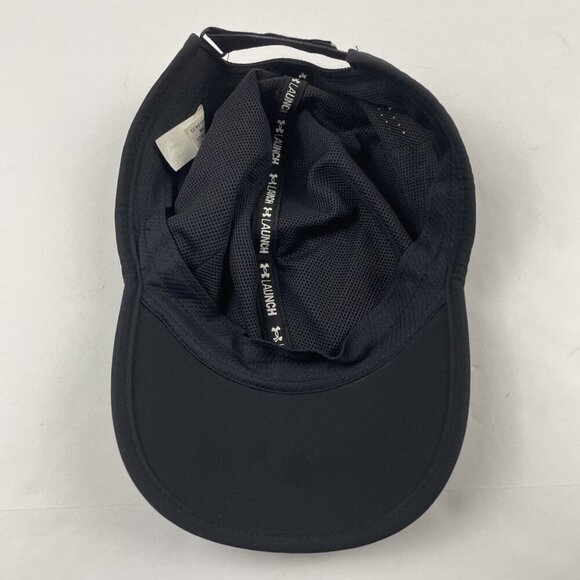 Under Armour Launch Running Hat Women’s Adjustable Black Reflective Vented Light - Picture 7 of 9